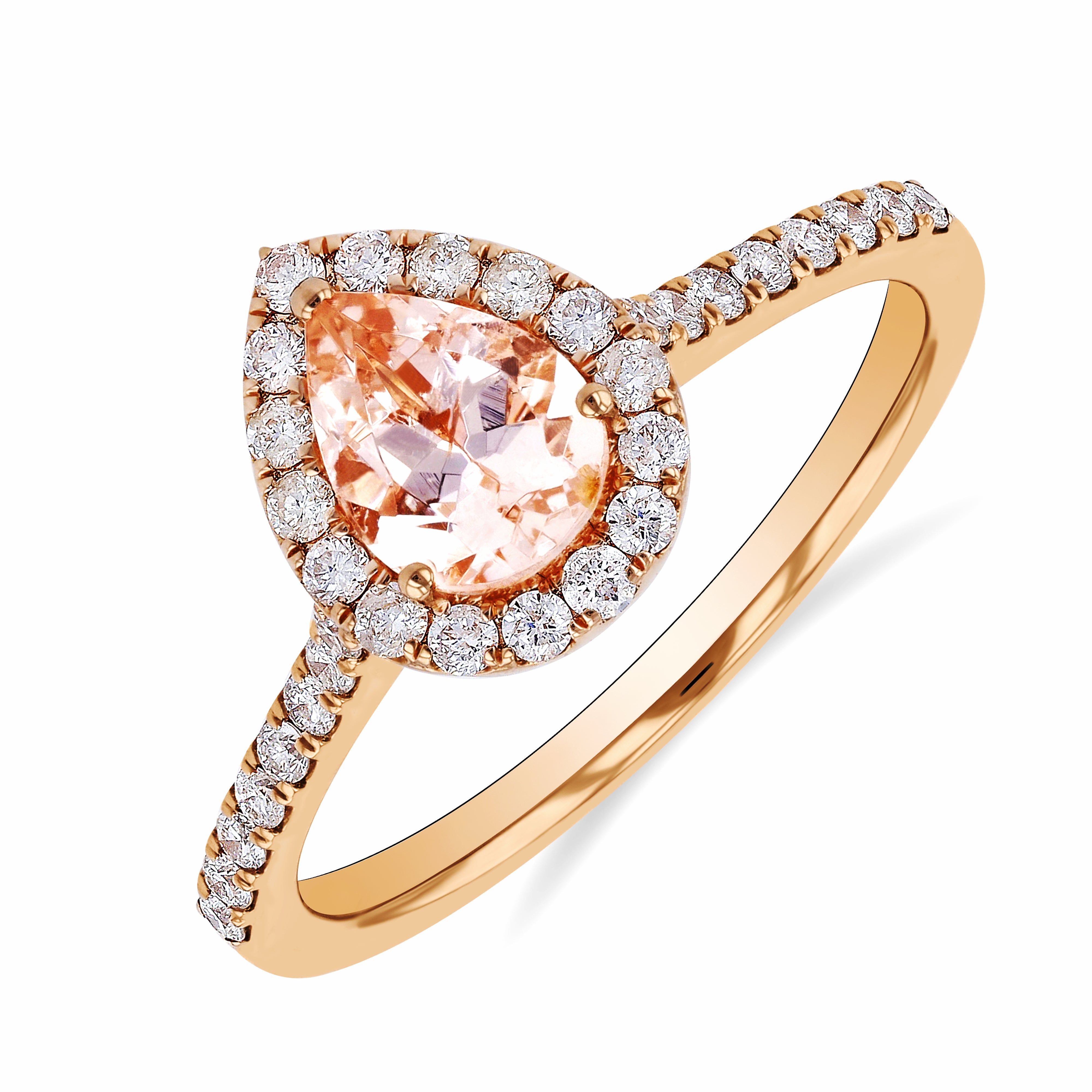 NEW 18K Rose Gold Radiant Morganite store Ring