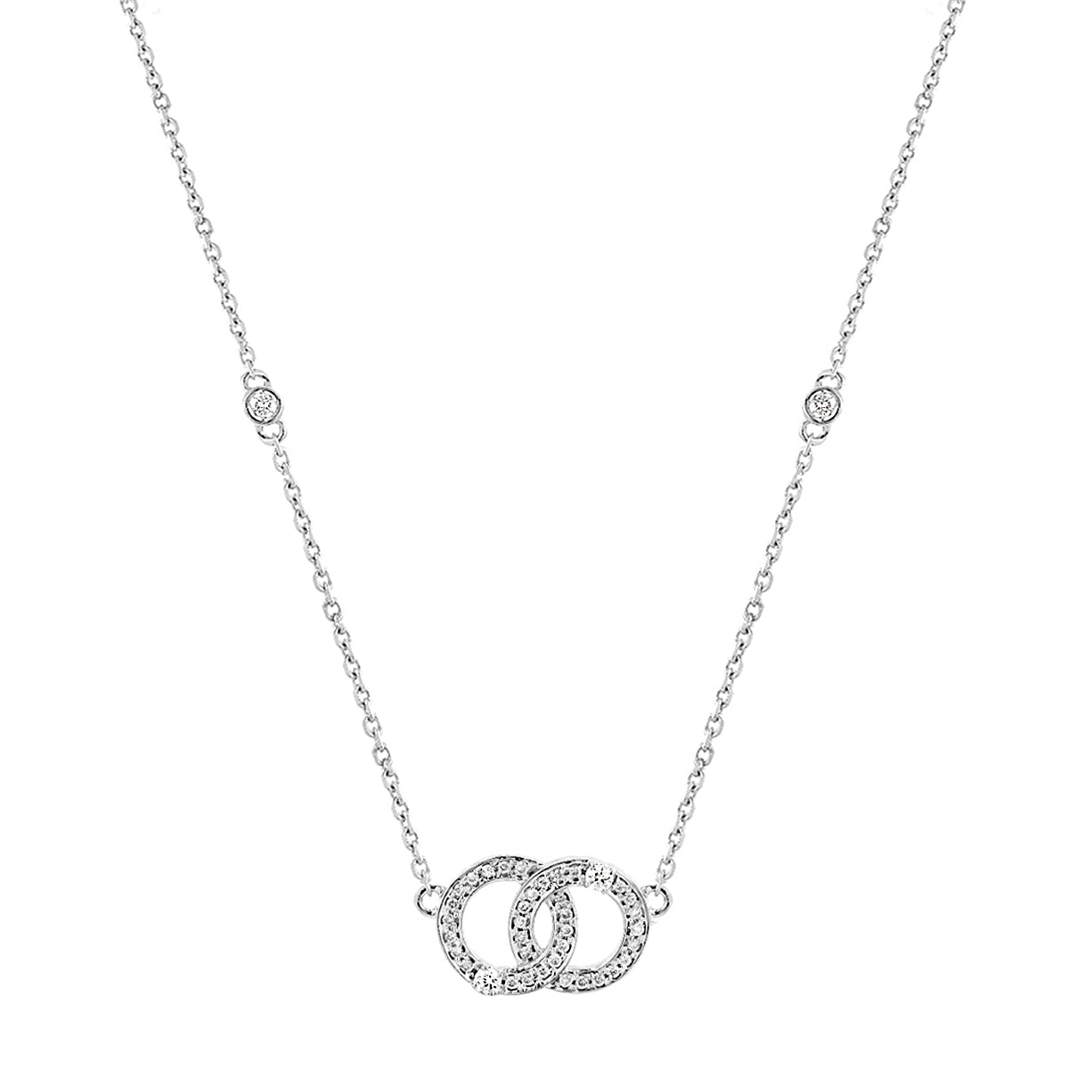 Double circle necklace white gold sale