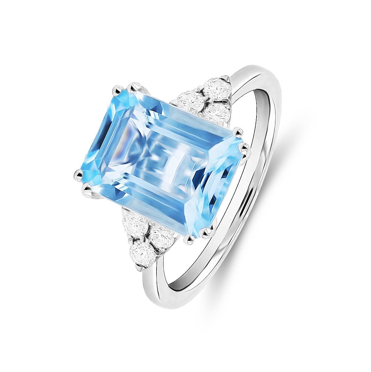 Rosa Mer Collection 3.39ct Aquamarine & Diamond Ring – Browns
