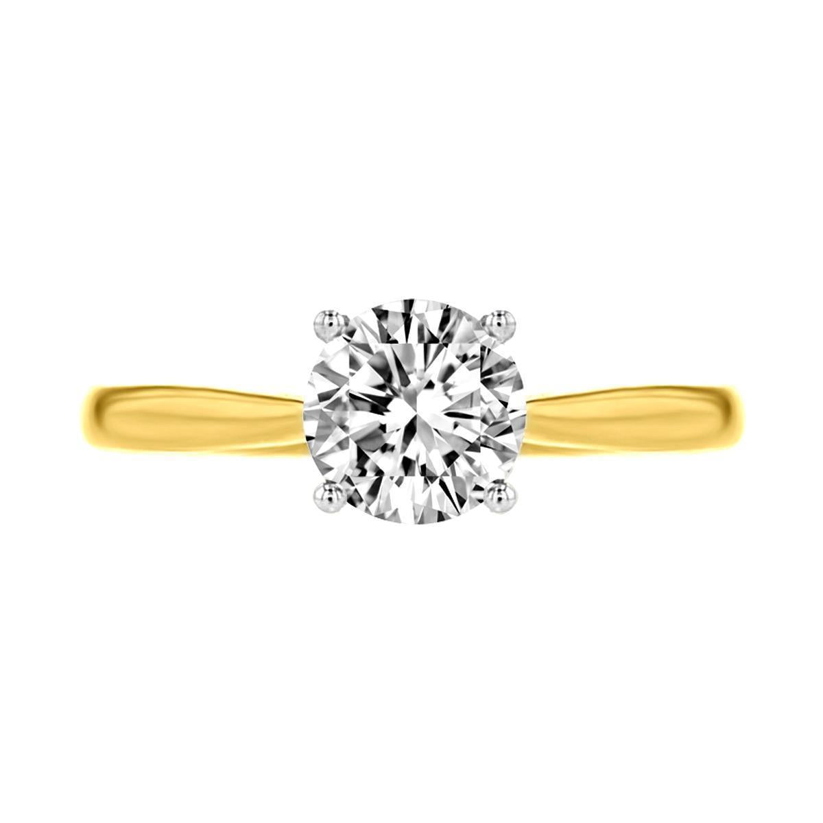 Yellow gold hot sale solitaire ring