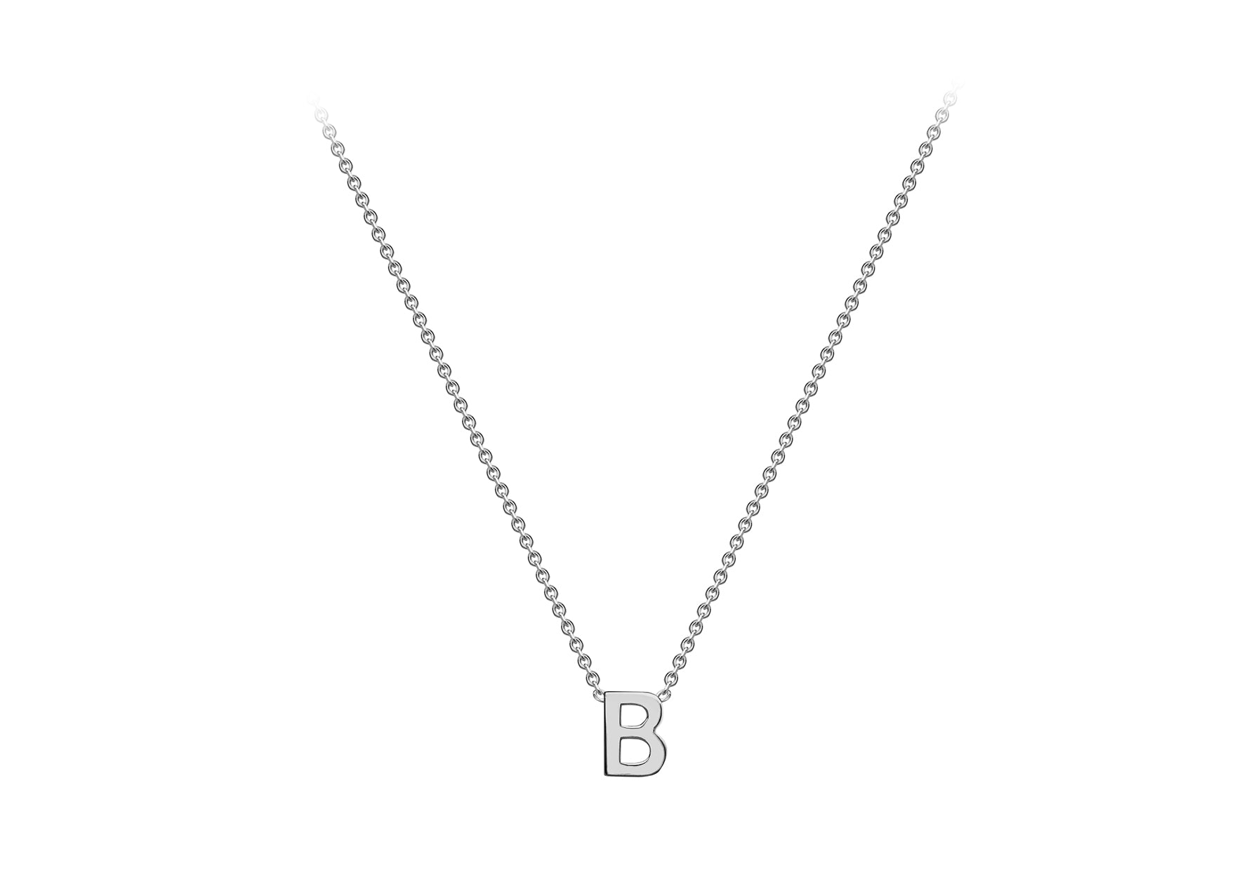 Soleil Collection 3.5mm x 5mm Initial Adjustable Necklace | 9K White Gold