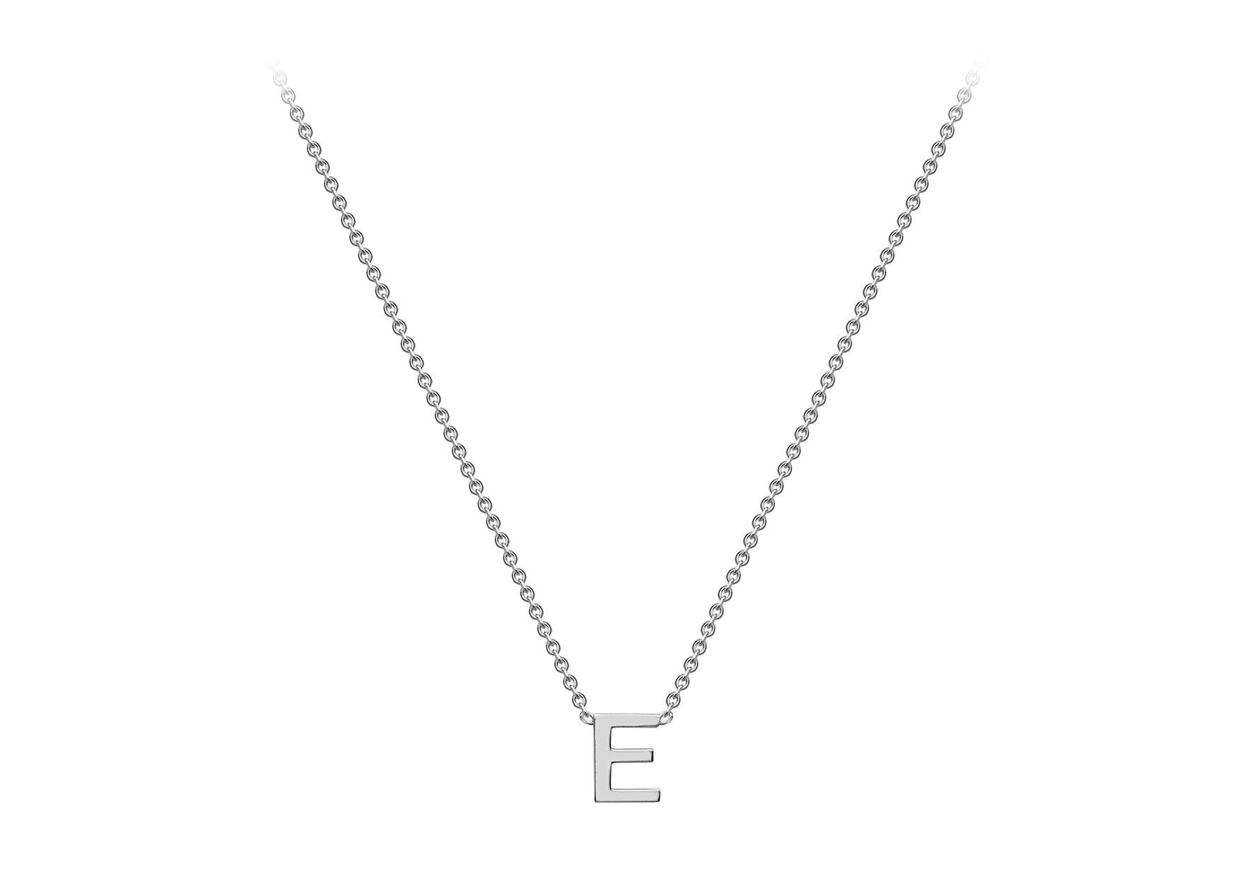 Soleil Collection 3.5mm x 5mm Initial Adjustable Necklace | 9K White Gold