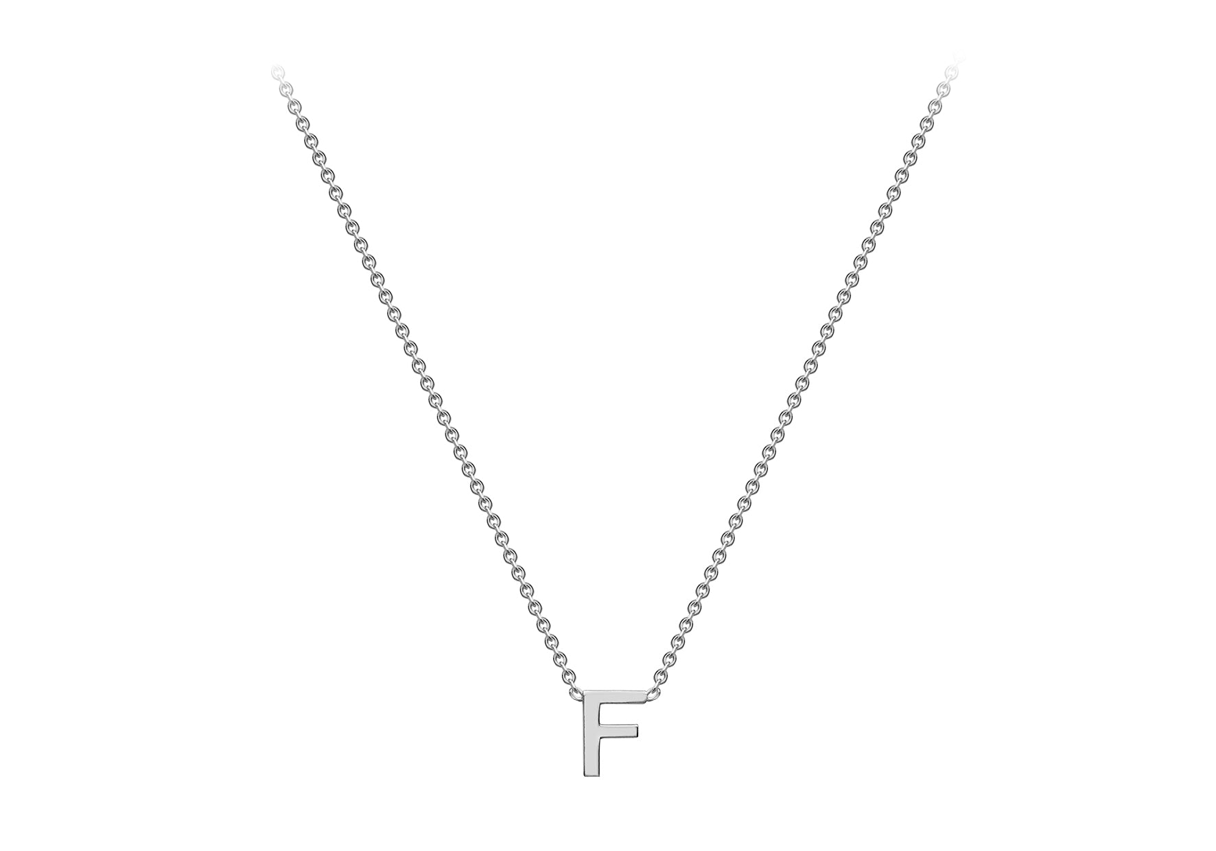 Soleil Collection 3.5mm x 5mm Initial Adjustable Necklace | 9K White Gold