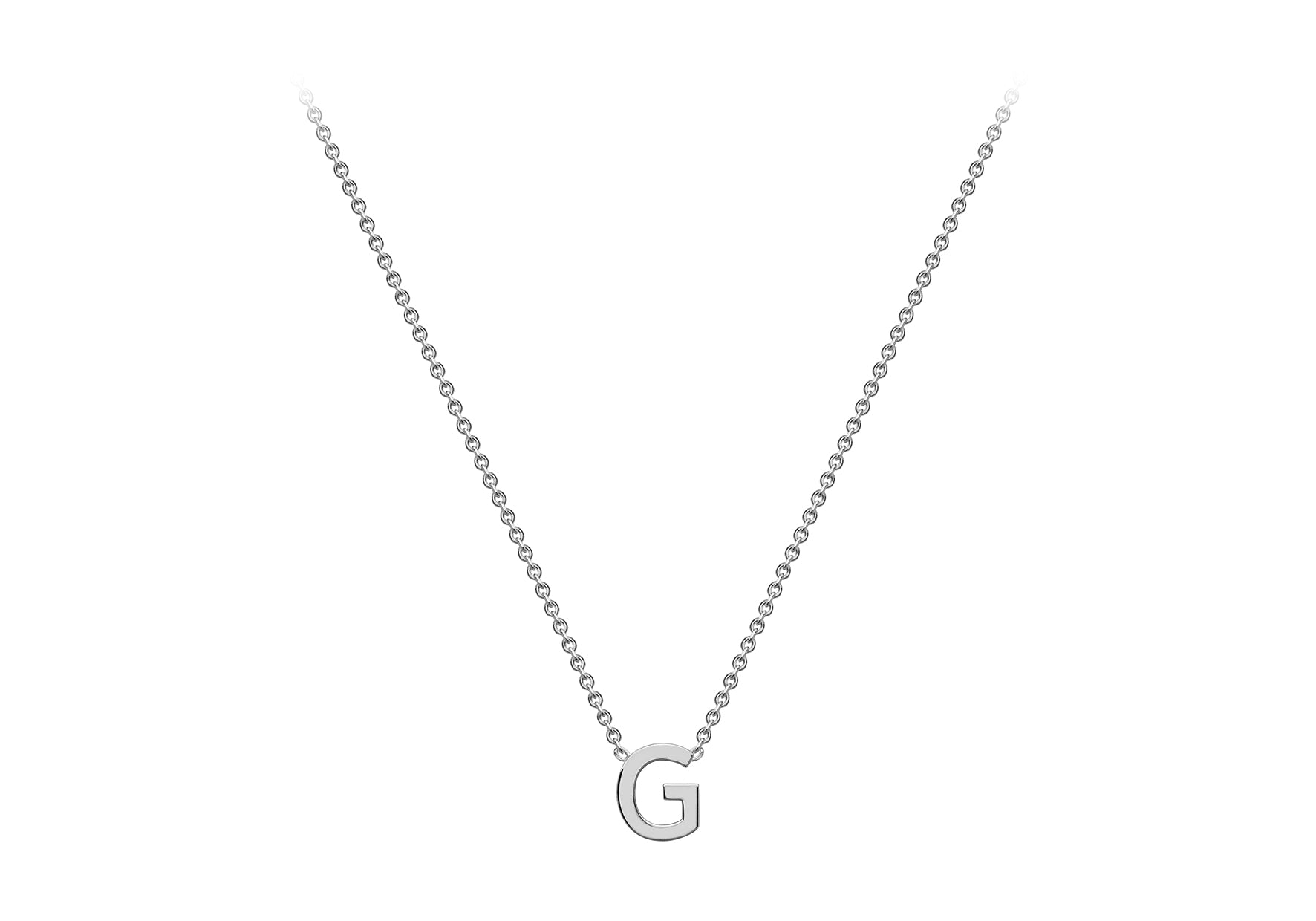 Soleil Collection 3.5mm x 5mm Initial Adjustable Necklace | 9K White Gold