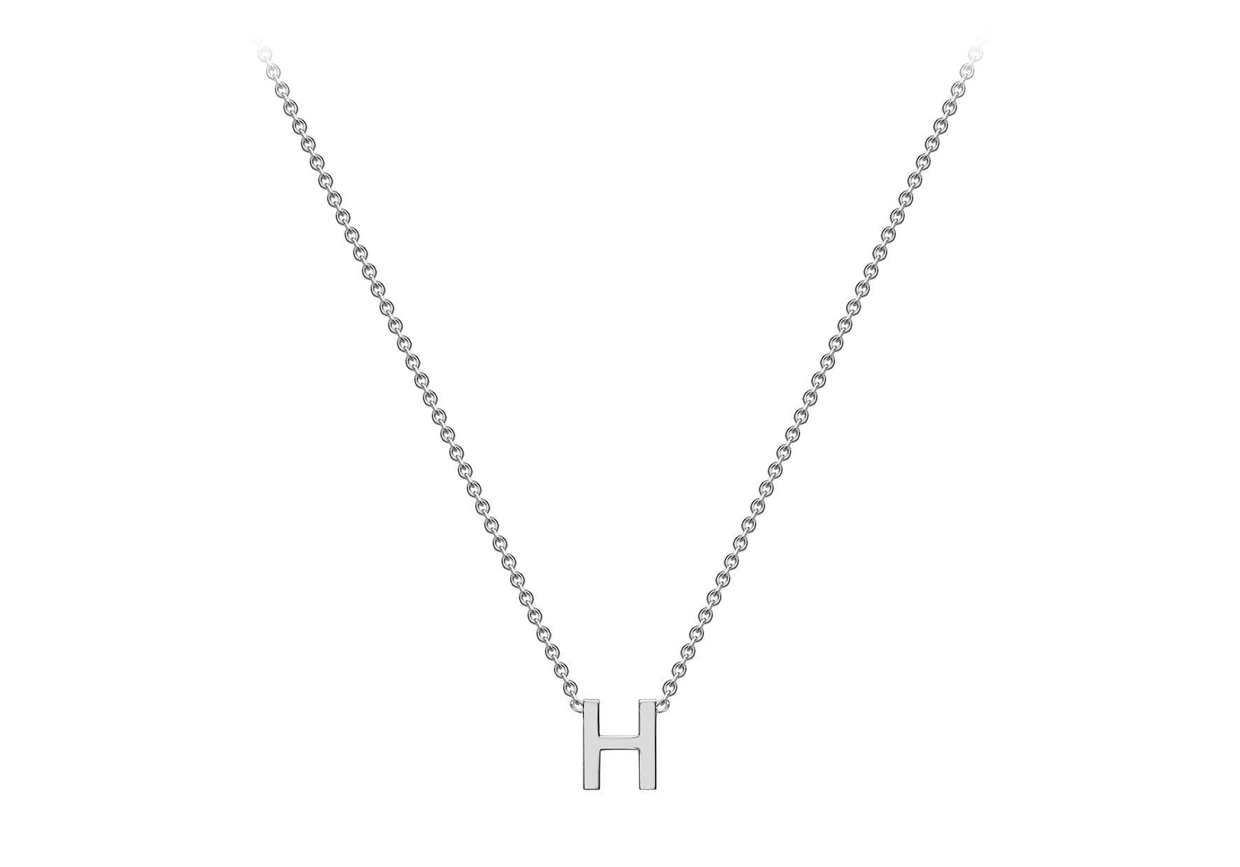 Soleil Collection 3.5mm x 5mm Initial Adjustable Necklace | 9K White Gold