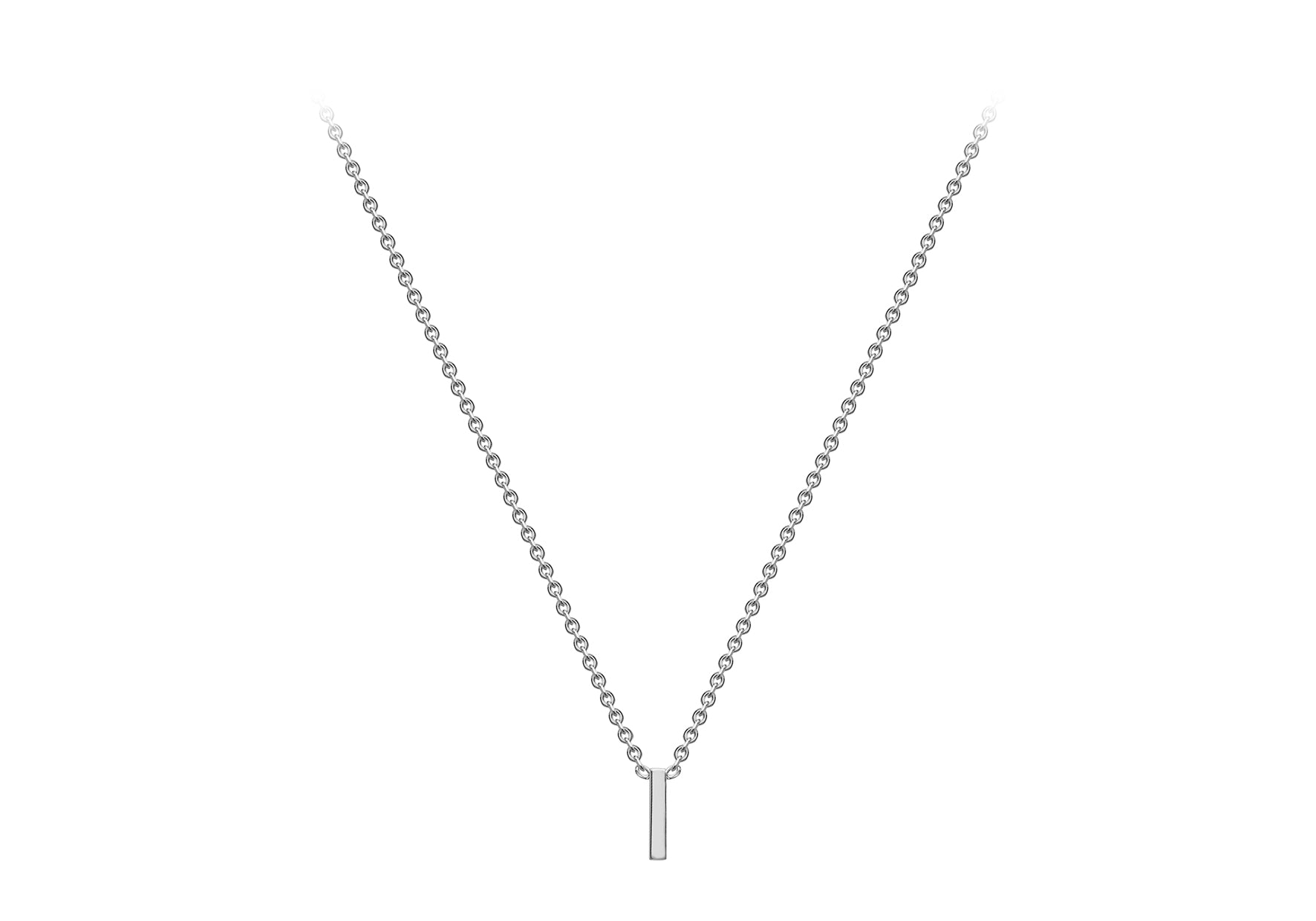 Soleil Collection 3.5mm x 5mm Initial Adjustable Necklace | 9K White Gold