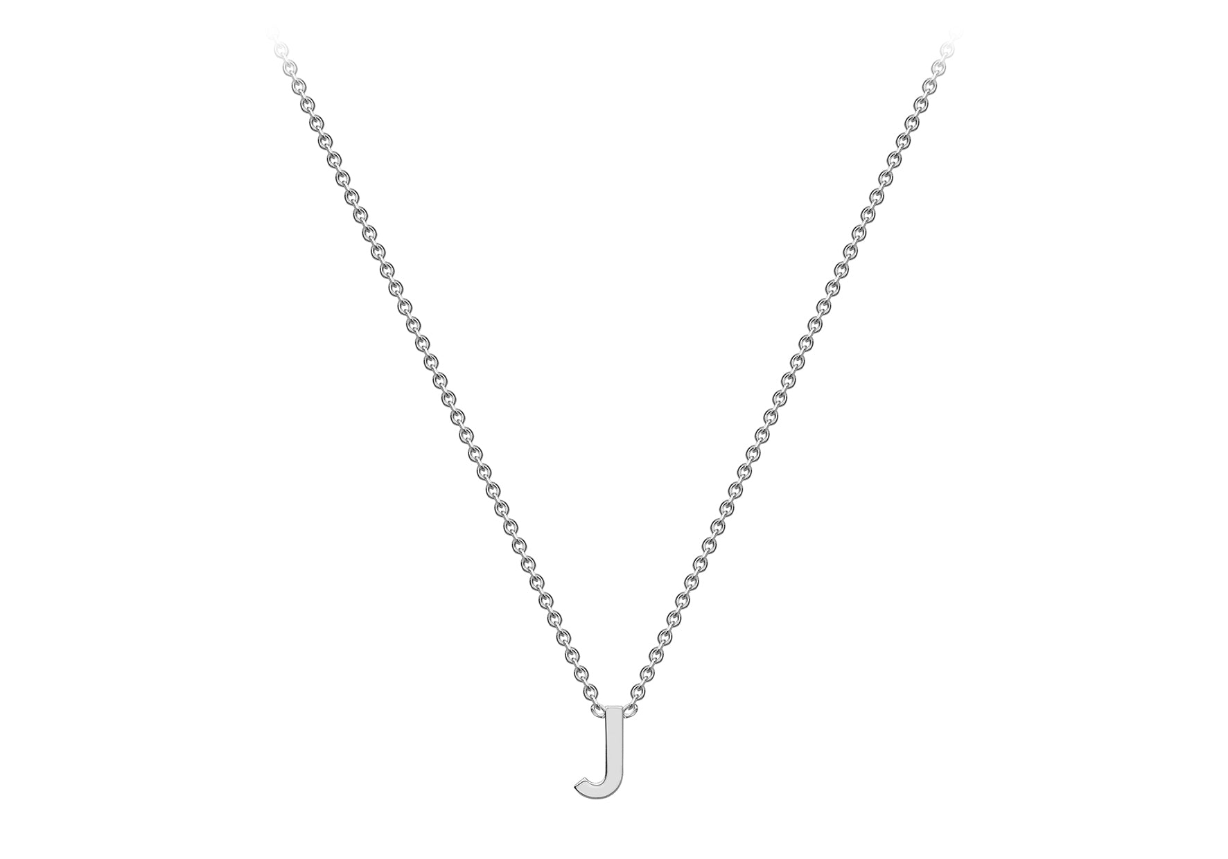 Soleil Collection 3.5mm x 5mm Initial Adjustable Necklace | 9K White Gold