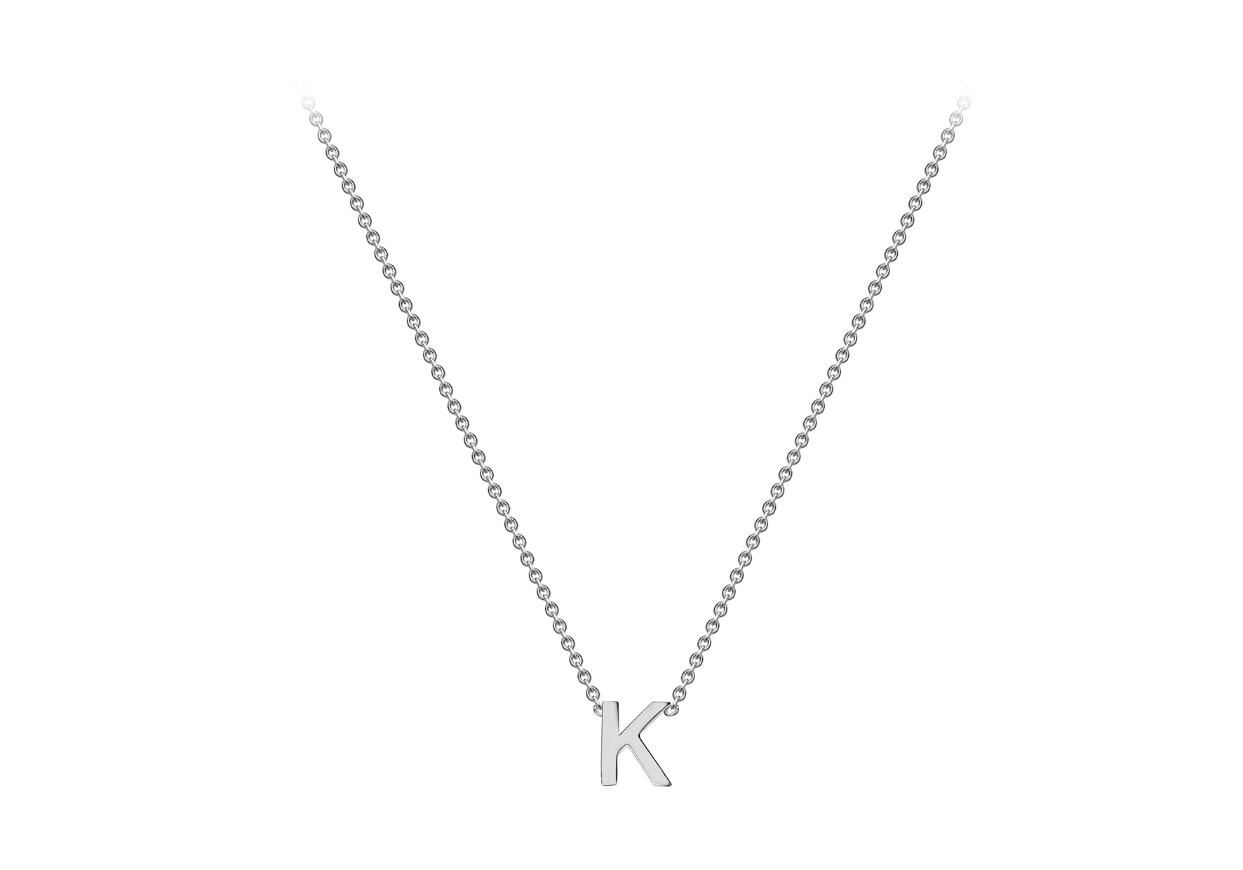 Soleil Collection 3.5mm x 5mm Initial Adjustable Necklace | 9K White Gold