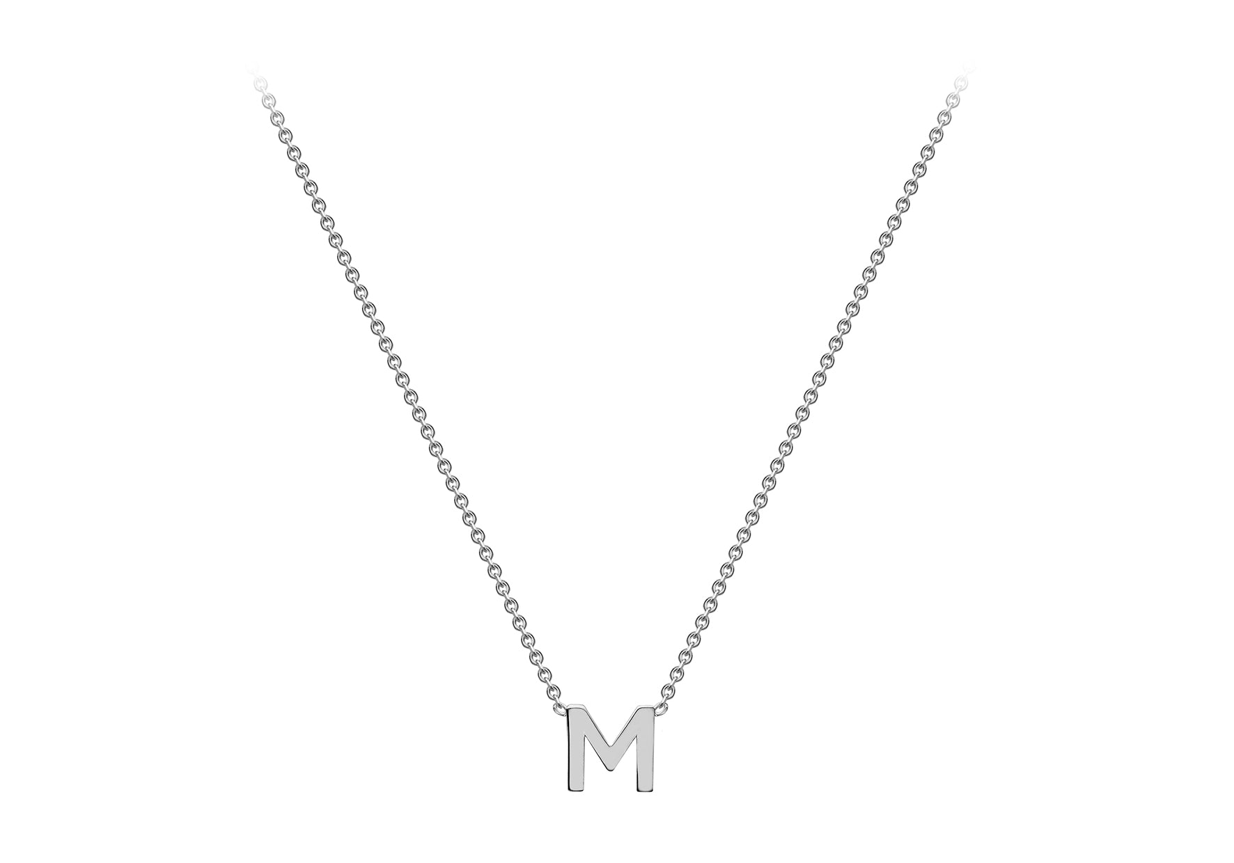 Soleil Collection 3.5mm x 5mm Initial Adjustable Necklace | 9K White Gold