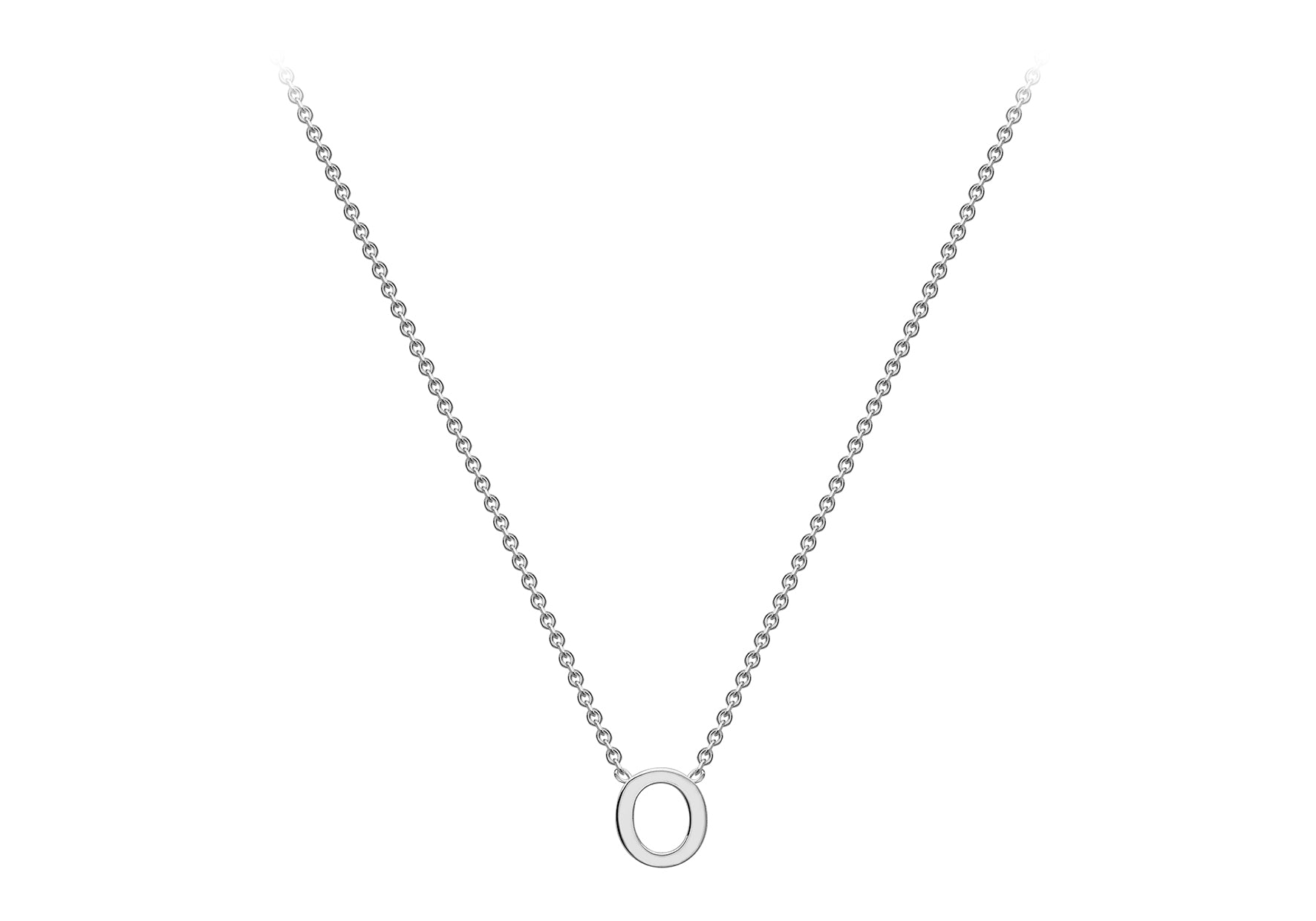 Soleil Collection 3.5mm x 5mm Initial Adjustable Necklace | 9K White Gold