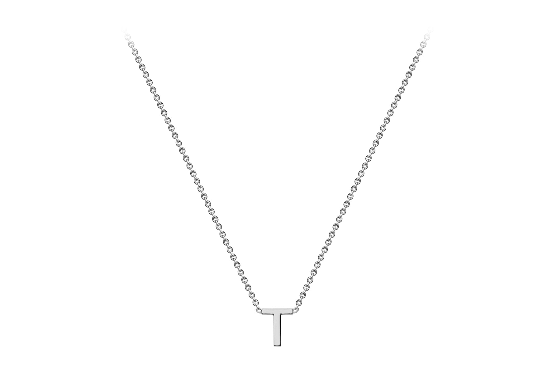 Soleil Collection 3.5mm x 5mm Initial Adjustable Necklace | 9K White Gold