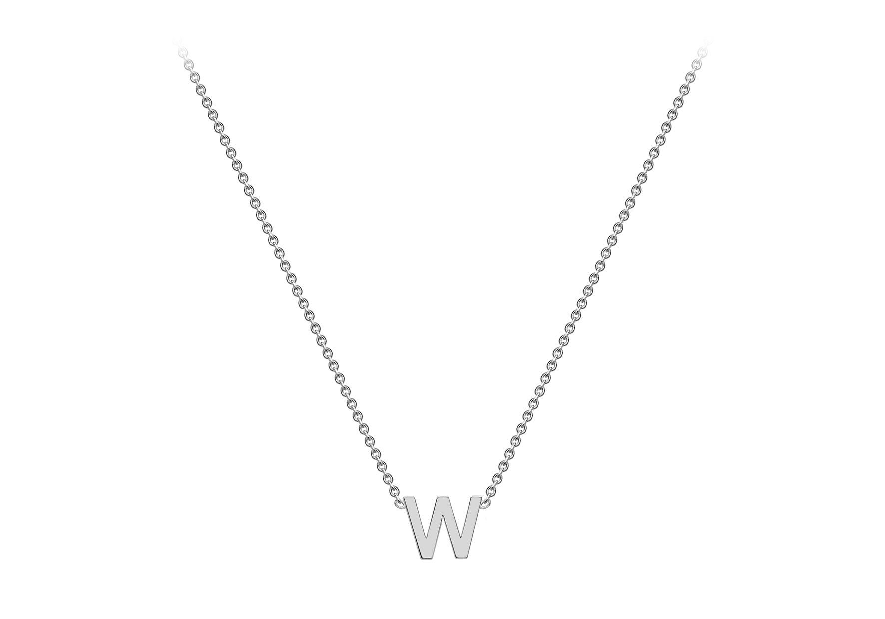 Soleil Collection 3.5mm x 5mm Initial Adjustable Necklace | 9K White Gold