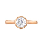 1.00ct Cleo Bezel Set Round Brilliant Cut Diamond Solitaire Engagement Ring | 18ct Rose Gold
