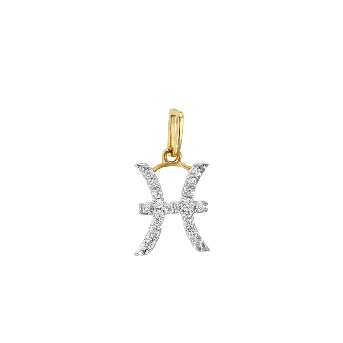 Personalised Diamond Zodiac Charm | 9K Yellow Gold