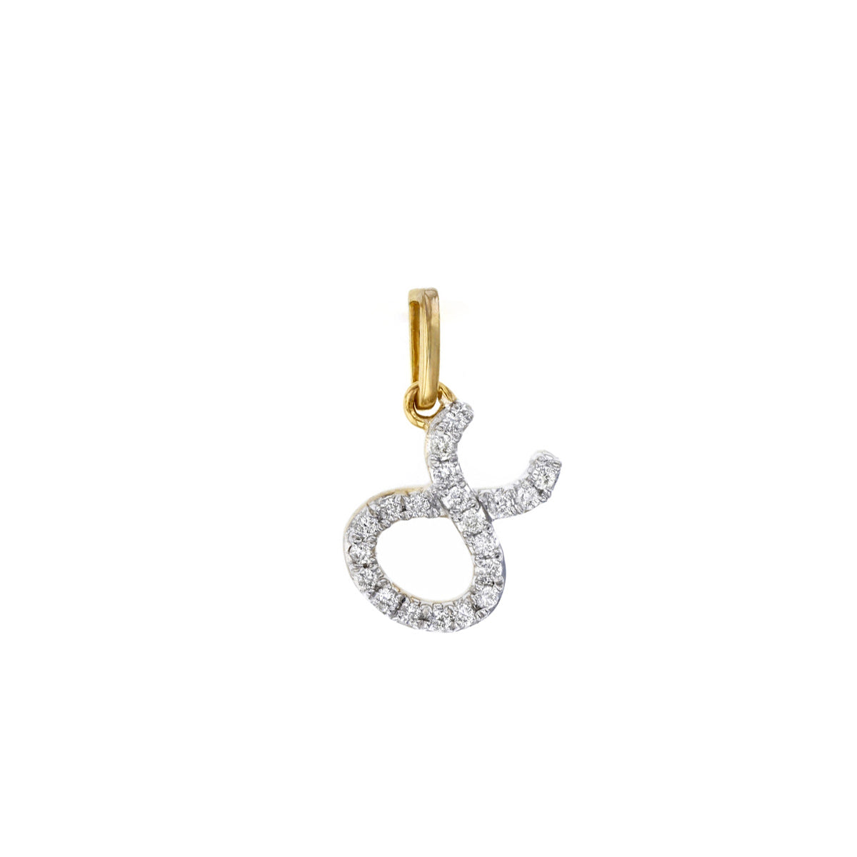 Personalised Diamond Zodiac Charm | 9K Yellow Gold