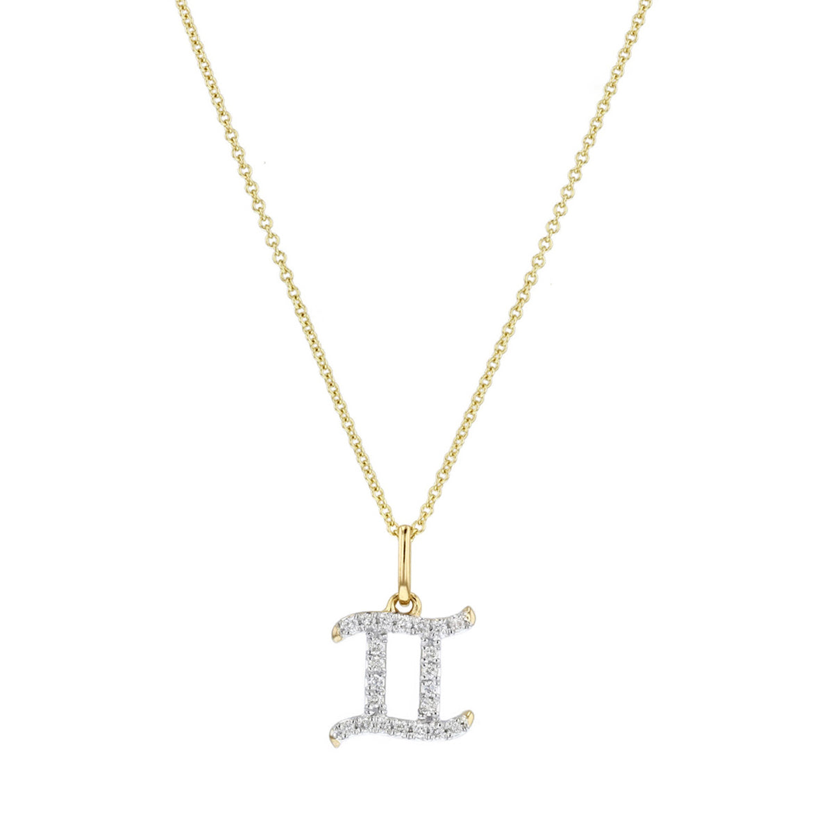 Personalised Diamond Zodiac Pendant | 9K Yellow Gold