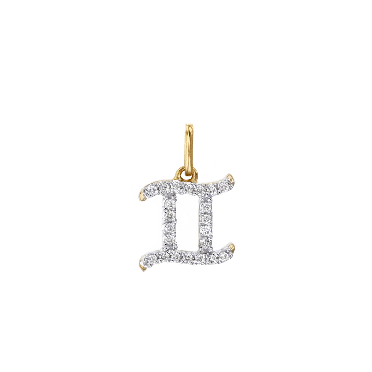 Personalised Diamond Zodiac Charm | 9K Yellow Gold