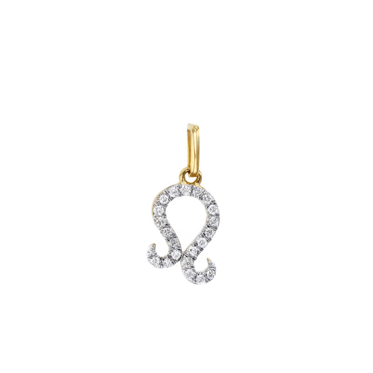 Personalised Diamond Zodiac Charm | 9K Yellow Gold