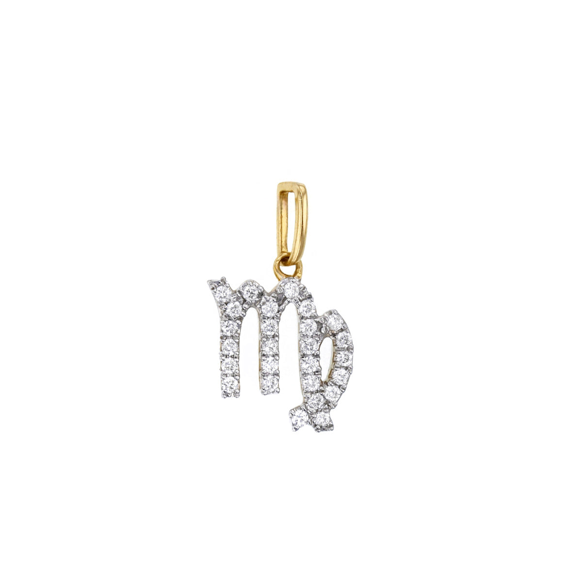 Personalised Diamond Zodiac Charm | 9K Yellow Gold