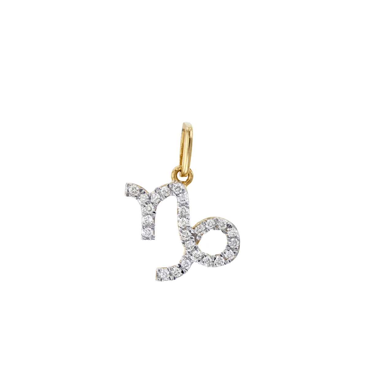 Personalised Diamond Zodiac Charm | 9K Yellow Gold