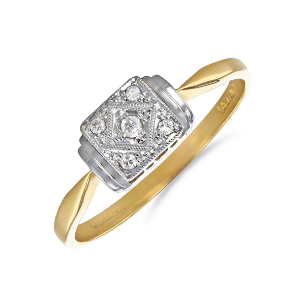 NEW 3PC 18K Gold Art 2024 Deco Diamond Ring